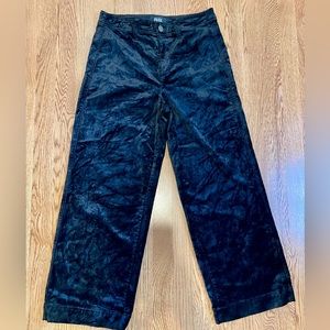 Paige Nellie Wide Leg Crop - Black Velvet Size 27